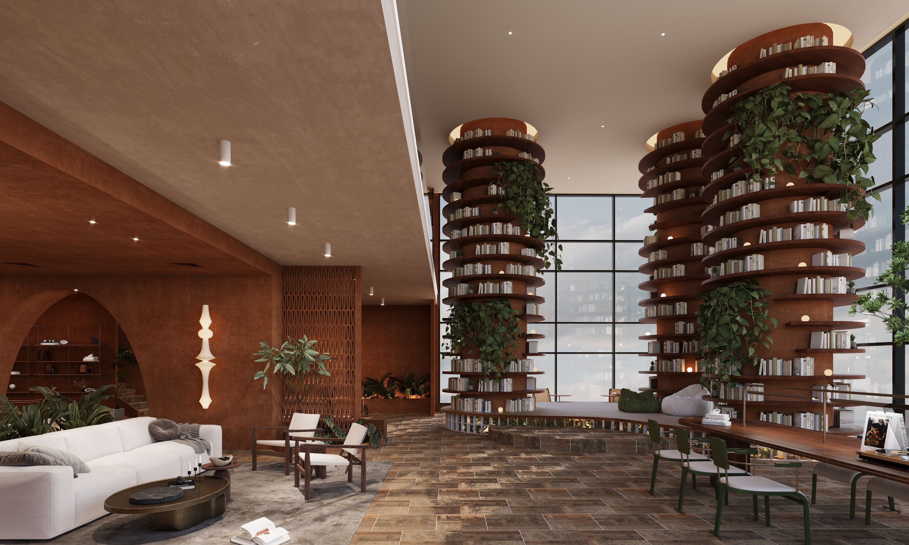 Westfield co-working lounge artist impression